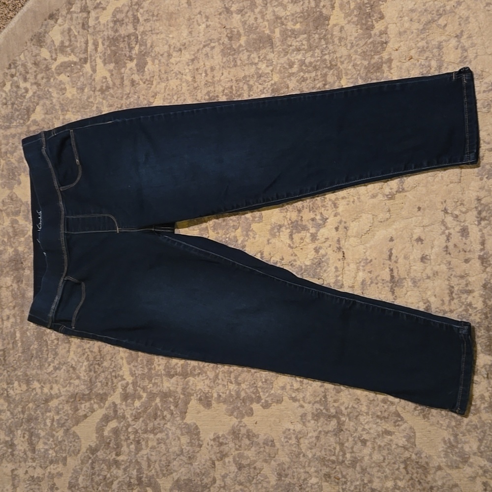 Gloria Vanderbilt Dark Blue Stretch Waist Jeans, All Around Slimming Effect.